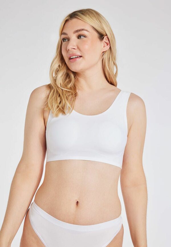 Womens White Wide Strap Crop Top