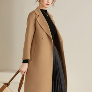 Women's Wool Coat 100% Wool Overcoat Winter Outerwear 2024