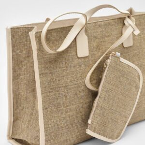 Womens Woven Straw Beach Bag - White - One Size, White