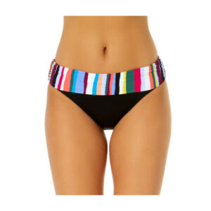 Anne Cole Easy Breezy Stripe-Printed Fold-Over Bikini Bottoms for Ladies - Easy Breezy Stripe - L