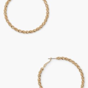 Womens Wrapped Twisted Hoop Earrings - Gold - One Size, Gold