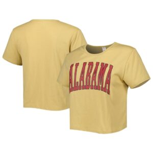 Women's ZooZatz Tan Alabama Crimson Tide Core Fashion Cropped T-shirt - Tan