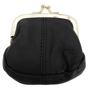 Womens/Ladies Soft Leather Coin Purse With Metal Clasp (One Size) (Black)