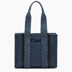 Woody denim small tote bag