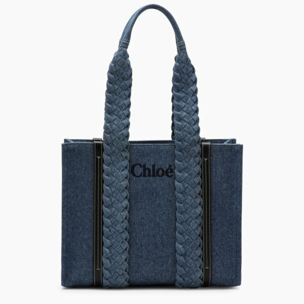 Woody denim small tote bag