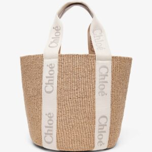 Woody raffia wild grey tote bag