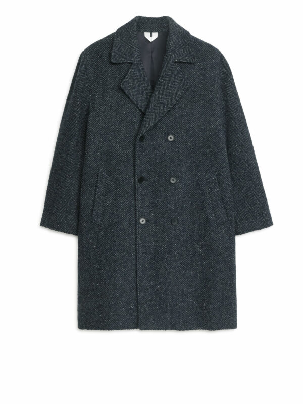 Wool Blend Coat - Blue