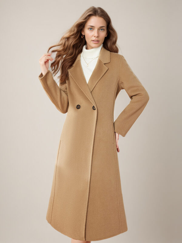 Wool Coats Lapel Single-Breasted Elegant Winter Outerwear For Women