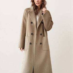 Wool Coats Single-Breasted Lapel Long Sleeves Women's Winter Outerwear