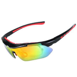 XQ-HD XQ-082-1 Outdoor Cycling Glasses Cool Windproof Ultraviolet-proof Sunglasses for Men Women - Black Red