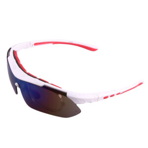 XQ-HD XQ-082-1 Outdoor Cycling Glasses Cool Windproof Ultraviolet-proof Sunglasses for Men Women - White Red