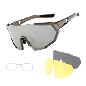 XQ-HD XQ-547 Windproof Cycling Glasses Men Women Sports Anti-UV Sunglasses Polarized Goggles - Grey Grey