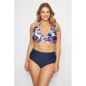 YOURS Yours Curve Navy Blue Tummy Control Bikini Briefs - Blue