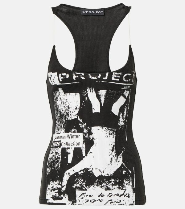 Y/Project Printed cotton jersey tank top