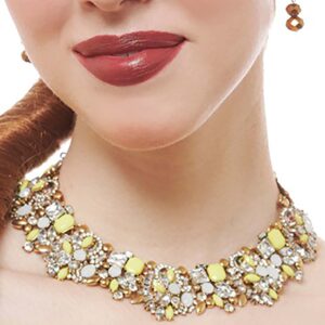 Yellow Cluster Collar Necklace for Women