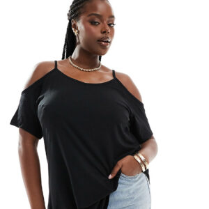 Yours cold shoulder top in black