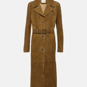 Yves Salomon Suede trench coat