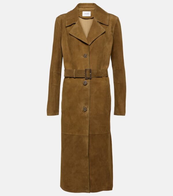 Yves Salomon Suede trench coat