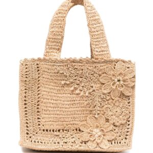 ZIMMERMANN- Floral Raffia Mini Tote Bag