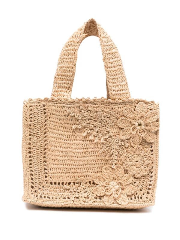 ZIMMERMANN- Floral Raffia Mini Tote Bag