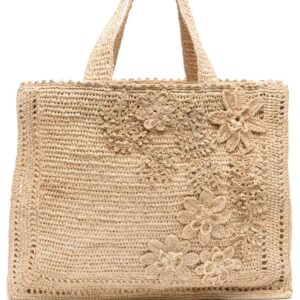 ZIMMERMANN- Floral Raffia Tote Bag