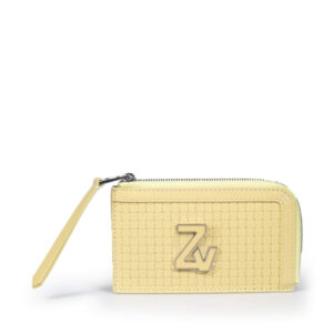 Zadig & Voltaire Yellow Leather Woven Detail Purse