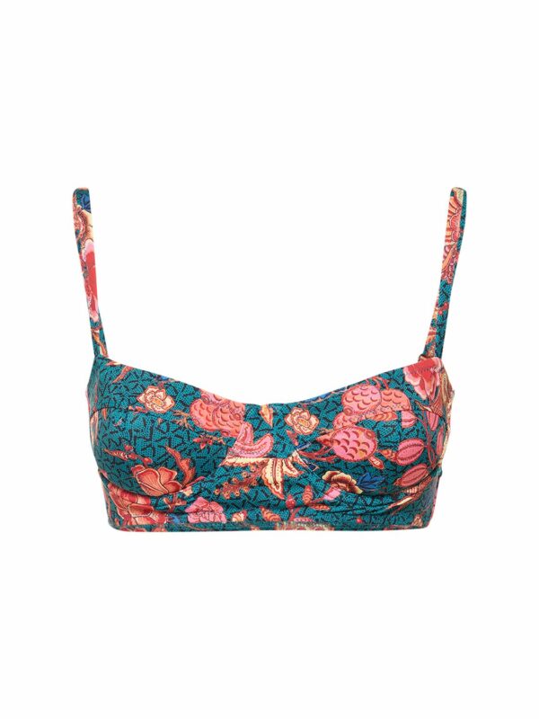 Zahara Printed Stretch Tech Bikini Top