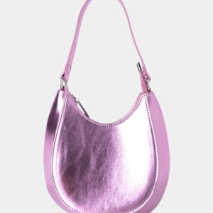 Zeta Metallic Pink Hobo Shoulder Bag