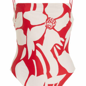 Ziah - Square Neck One-Piece Swimsuit - Red - AU 8 - Moda Operandi