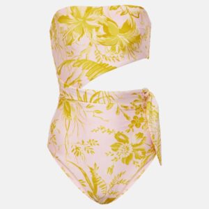 Zimmermann Golden Scarf cut-out floral swimsuit