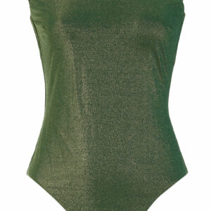 Zimmermann - Halliday Chain-Detailed Metallic Lurex One-Piece Swimsuit - Green - 2 - Moda Operandi