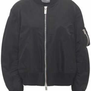 Zip-up Nylon Bomber Jacket