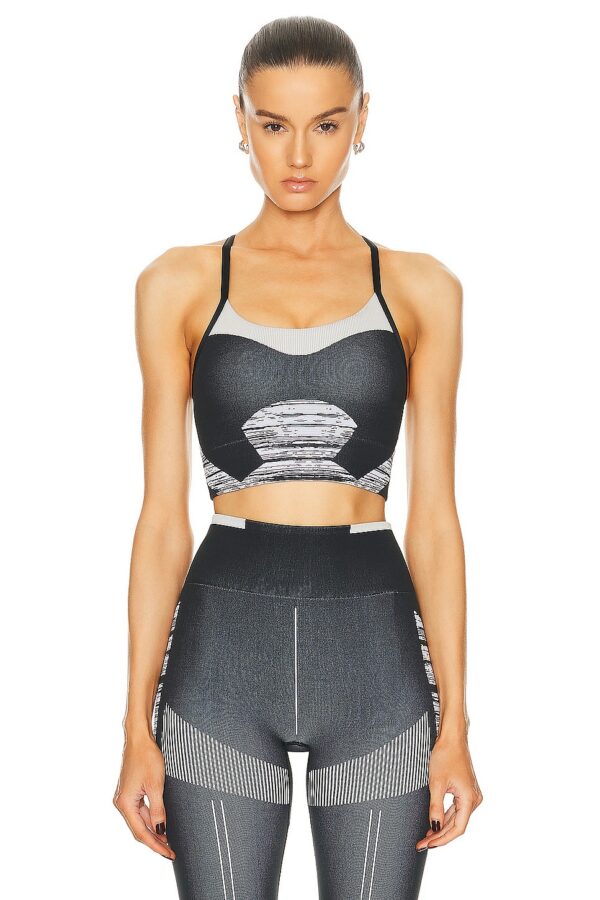 adidas by Stella McCartney True Strength Seamless Yoga Medium Support Sports Bra in Black