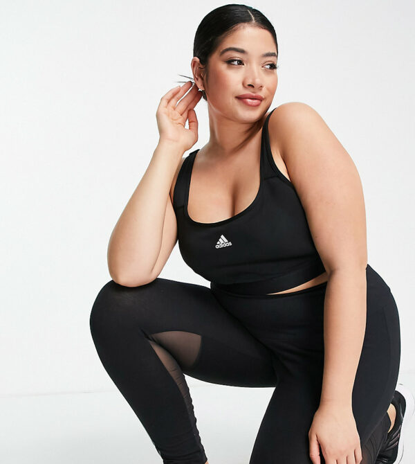 adidas plus Training high support sports bra in black