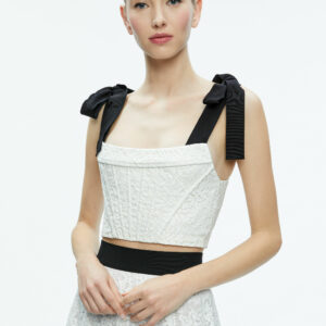 alice + olivia CLARA BOW STRAP BUSTIER CROP TOP