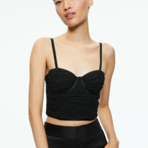 alice + olivia DAMIA RUCHED BUSTIER TOP