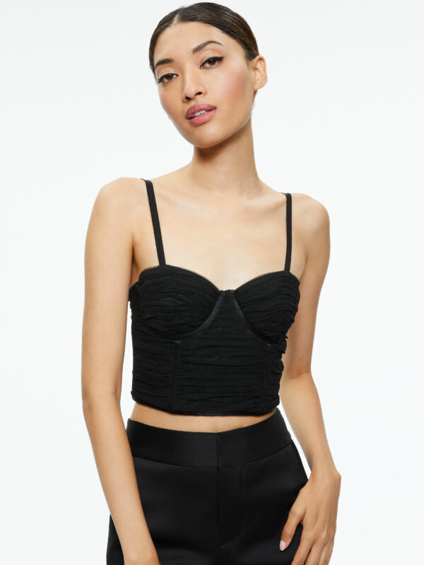 alice + olivia DAMIA RUCHED BUSTIER TOP