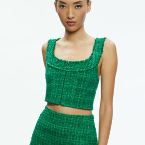 alice + olivia KENSIE SCOOP NECK CROPPED BUSTIER