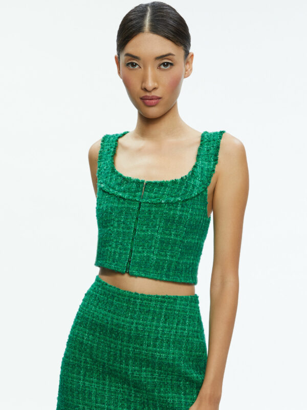 alice + olivia KENSIE SCOOP NECK CROPPED BUSTIER