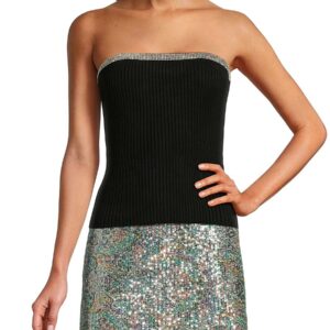 ba & sh Women's Bustier Daji Embellished Tube Top - Noir - Size 3 (L)