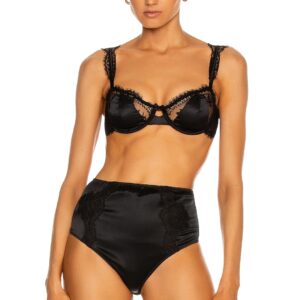 fleur du mal Frankie Lace Balconette Bra in Black