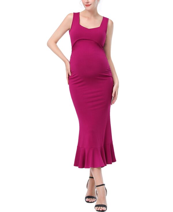 kimi + kai Maternity Ethel Mermaid Dress - Berry