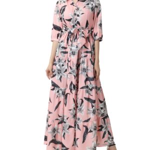 kimi + kai Maternity Matenrity Floral Print Nursing Maxi Shirt Dress - Multicolored