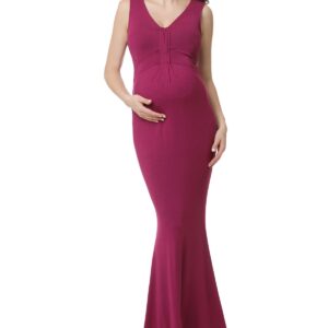 kimi + kai Maternity Mermaid Maxi Dress - Berry