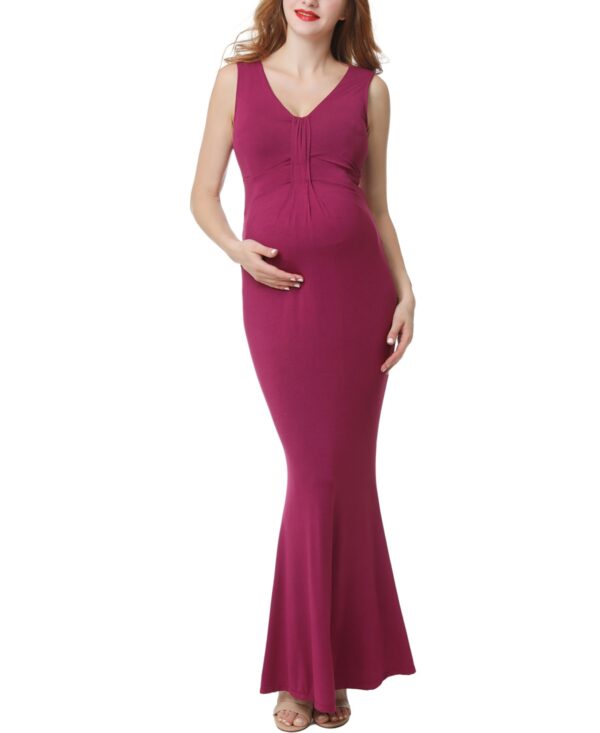 kimi + kai Maternity Mermaid Maxi Dress - Berry