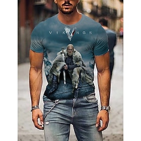 viking Viking Cosplay Costume T-shirt Print 3D Classic Street Style For Couple's Men's Women's Adults' 3D Print Street Daily Wear