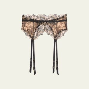 x Prabal Gurung Embroidered Mesh Garter Belt