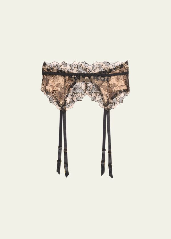 x Prabal Gurung Embroidered Mesh Garter Belt