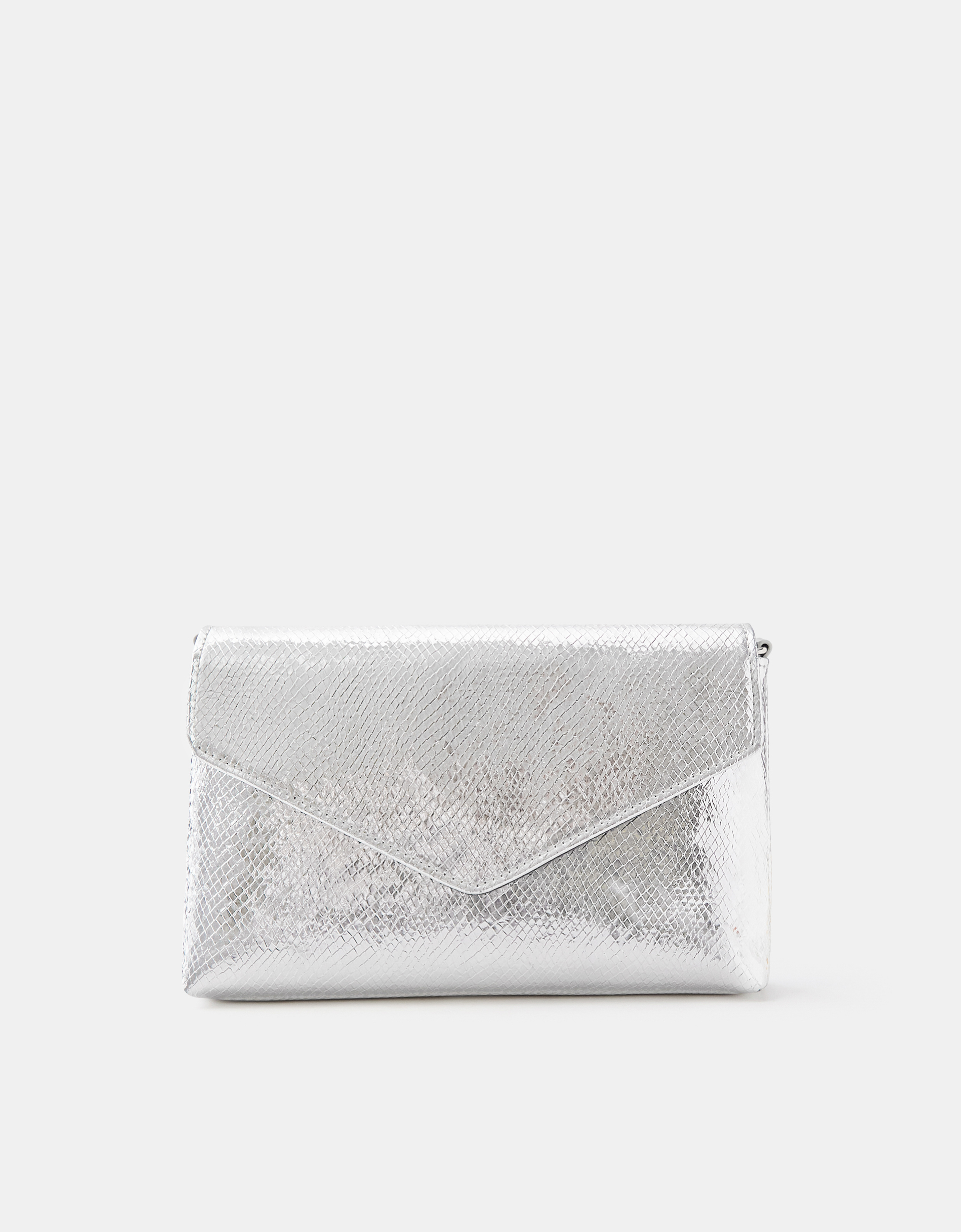 Metallic Envelope Crossbody Bag Silver