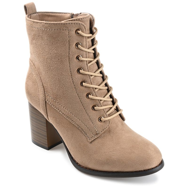 Journee Women's Baylor Block Heel Ankle Boots Taupe - Size .